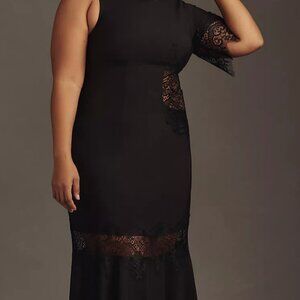 HUTCH ASYMMETRICAL LACE MIX SLIP DRESS